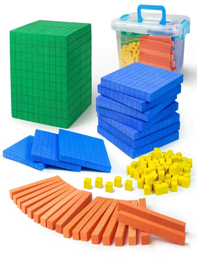stochastic box Foam Base Ten Set for Math 131 PCS Place Value Blocks,Counting Cubes for Kids Math,Base 10 Math Manipulatives for Early Counting Math Toy in School Home - Image 1